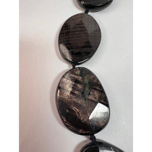 NEW Hypersthene necklace in gold over bronze - Picture 8 of 16